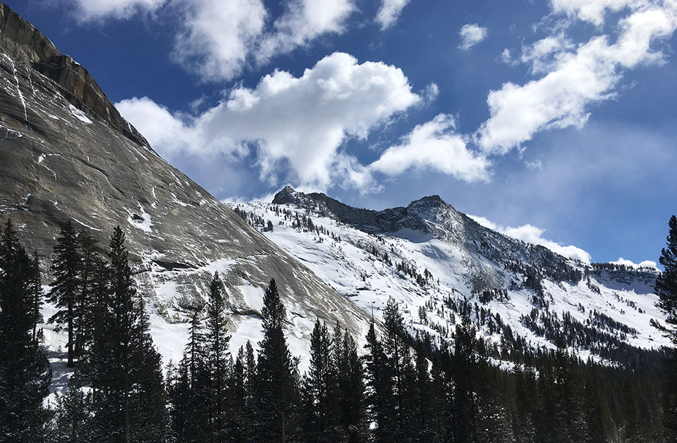 Pywiak Dome and Tenaya Peak on February 23, 2022.