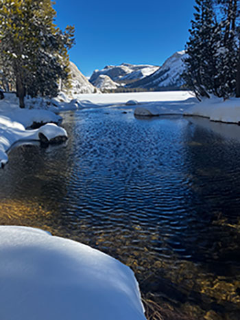 Tenaya Creek and Lake on January 5 2024.