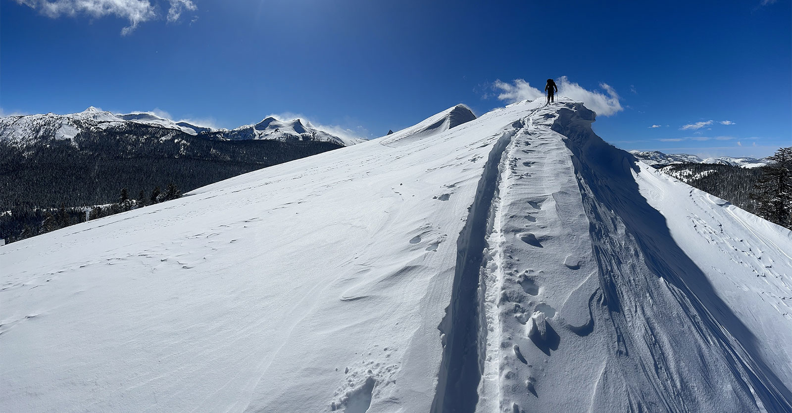 Wind transported snow Cathedral Range on March 1, 2023.