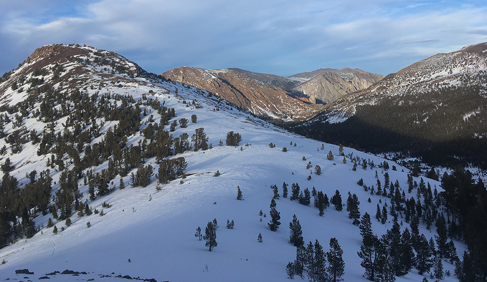 Mt. Gaylor and a dry eastern Sierra on January 15, 2021.