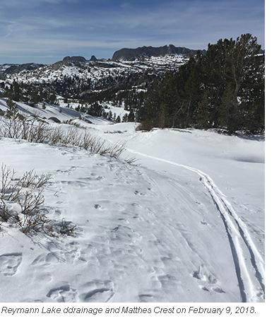 Reymann Lakes drainage and Matthes Crest on February 9, 2018 