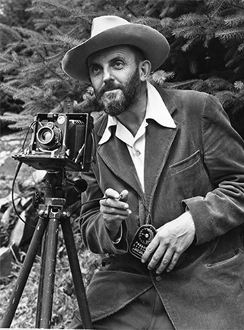 Black and white image of Ansel Adams