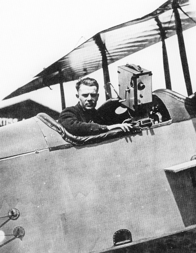 Clarence Prest poses in the Polar Bear II before leaving Buffalo, New York for Alaska and beyond