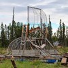 A modern day fishwheel staged on land for next season.