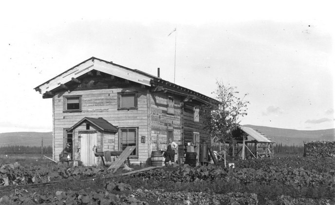 Frank Slave at his roadhouse, August 26, 1938